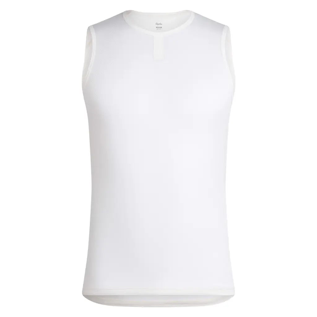 Camiseta interior ligera para hombre - Sin mangas - Blanco/Blanco