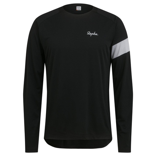 [TLT01XXAMCSML] Men's Trail Long Sleeve Technical T-shirt - Small - Black/Light Grey