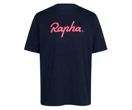 Camiseta de algodón para hombre - Azul marino oscuro/Rosa de alta visibilidad